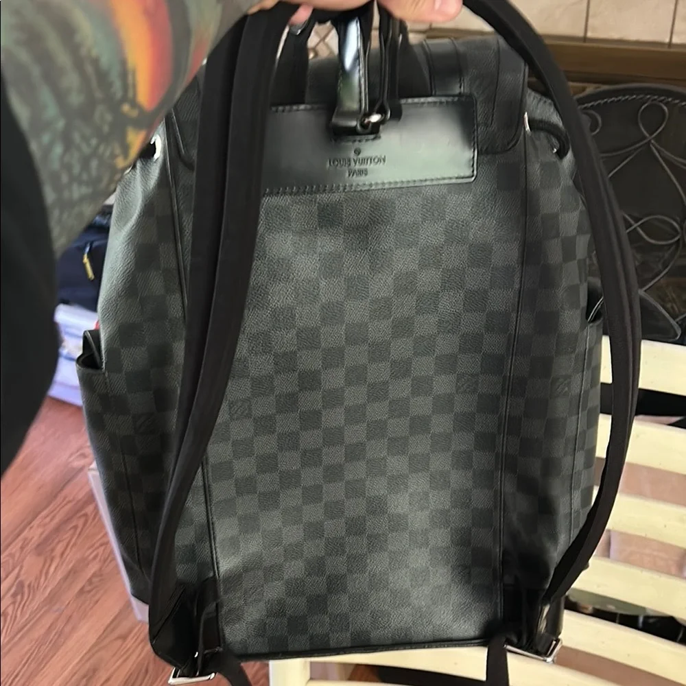 Large Black on black Louis Vuitton Backpack - Picture 2 of 4